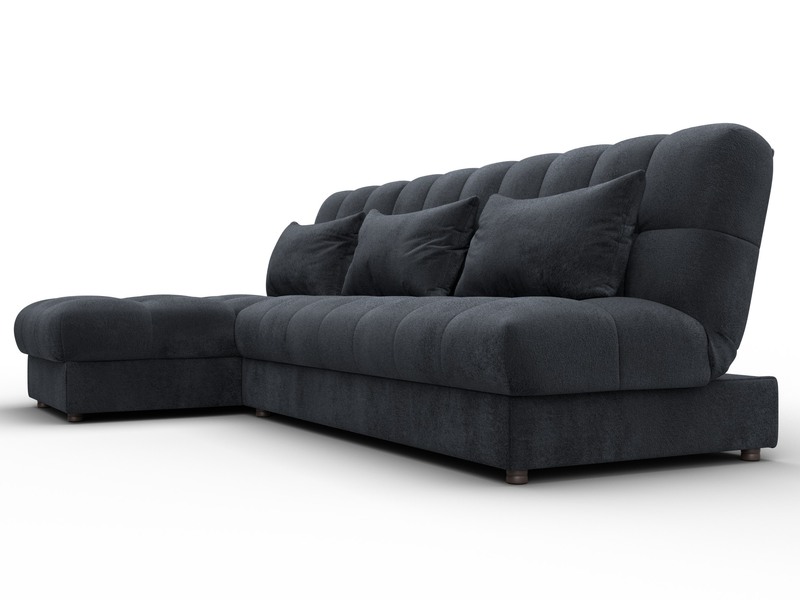 Диван угловой Лига-116 НПБ угол левый, Велюр, TOWER 11 темно-серый