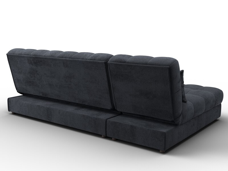 Диван угловой Лига-116 НПБ угол левый, Велюр, TOWER 11 темно-серый