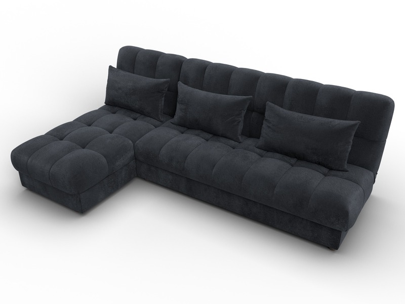 Диван угловой Лига-116 НПБ угол левый, Велюр, TOWER 11 темно-серый