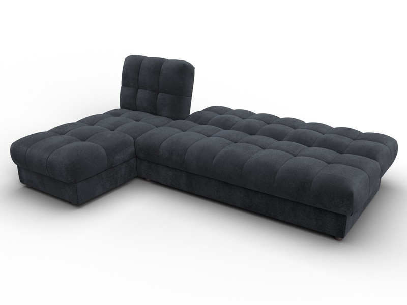 Диван угловой Лига-116 НПБ угол левый, Велюр, TOWER 11 темно-серый