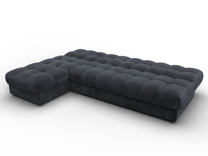 Диван угловой Лига-116 НПБ угол левый, Велюр, TOWER 11 темно-серый