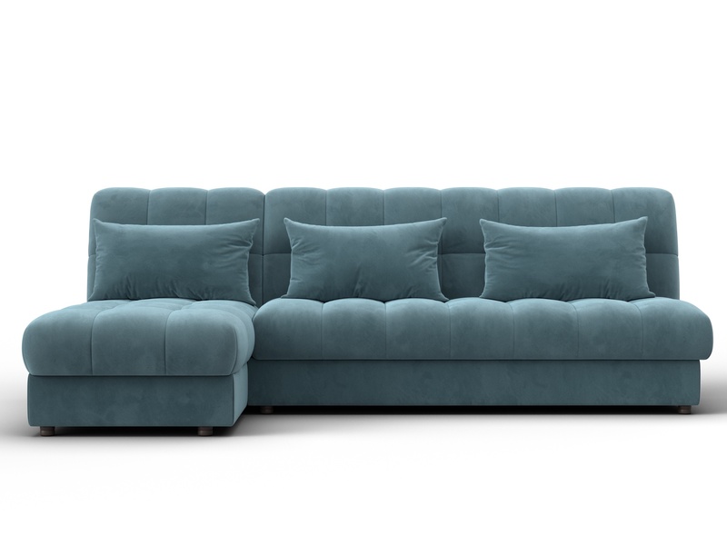 Диван угловой Лига-116 НПБ угол левый, Велюр, SEVEN 113 бирюзовый