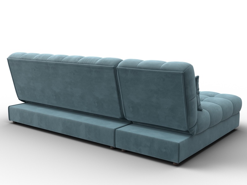 Диван угловой Лига-116 НПБ угол левый, Велюр, SEVEN 113 бирюзовый