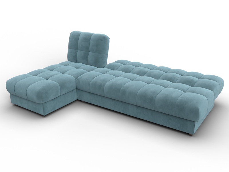 Диван угловой Лига-116 НПБ угол левый, Велюр, SEVEN 113 бирюзовый