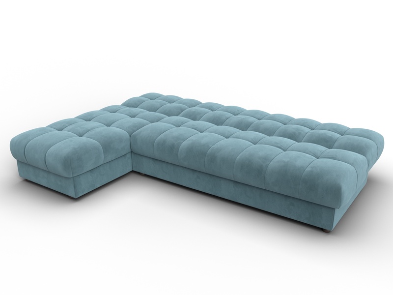 Диван угловой Лига-116 НПБ угол левый, Велюр, SEVEN 113 бирюзовый