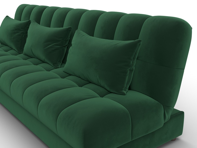 Диван угловой Лига-116 НПБ угол левый, Велюр, SEVEN 626 зеленый