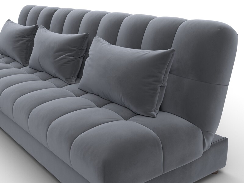 Диван угловой Лига-116 НПБ угол левый, Велюр, SEVEN 17 серый