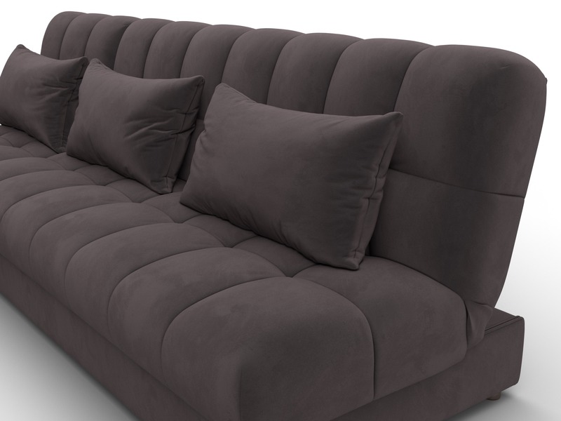 Диван угловой Лига-116 НПБ угол левый, Велюр, SEVEN 727 коричневый