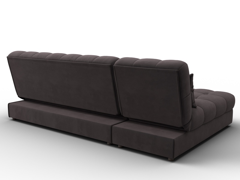 Диван угловой Лига-116 НПБ угол левый, Велюр, SEVEN 727 коричневый