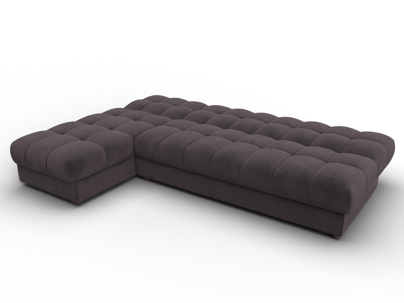 Диван угловой Лига-116 НПБ угол левый, Велюр, SEVEN 727 коричневый