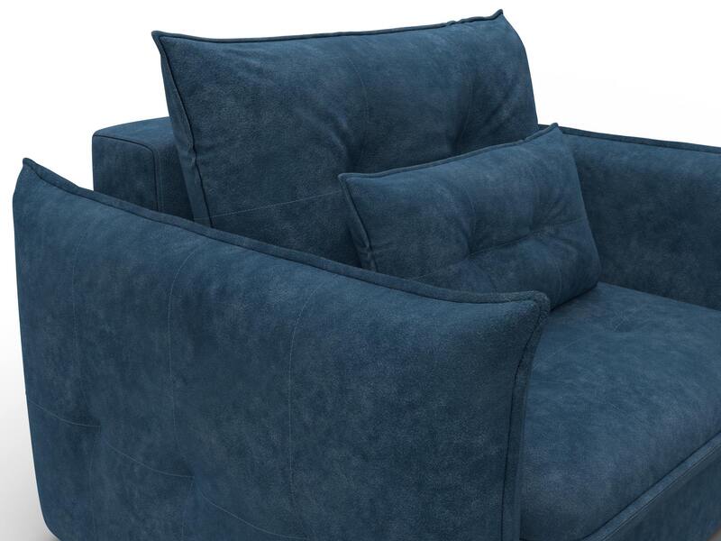 Кресло Лига-100 НПБ, Велюр, BRUT 11 синий