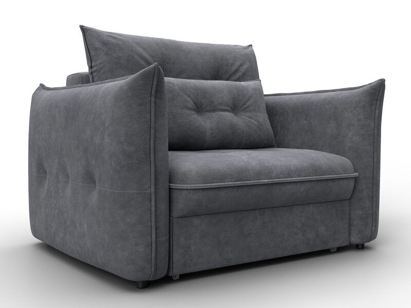 Кресло Лига-100 НПБ, Велюр, BRUT 16 темно-серый