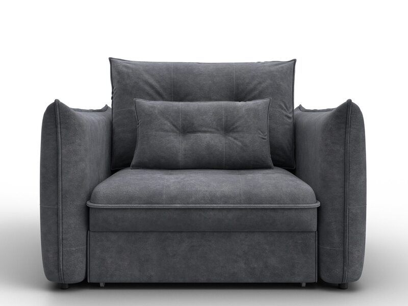 Кресло Лига-100 НПБ, Велюр, BRUT 16 темно-серый