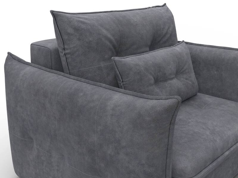 Кресло Лига-100 НПБ, Велюр, BRUT 16 темно-серый