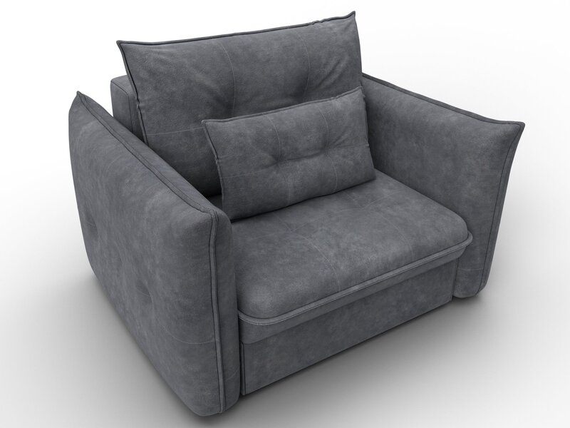 Кресло Лига-100 НПБ, Велюр, BRUT 16 темно-серый