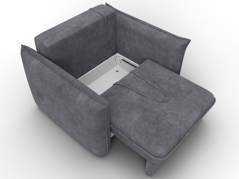 Кресло Лига-100 НПБ, Велюр, BRUT 16 темно-серый