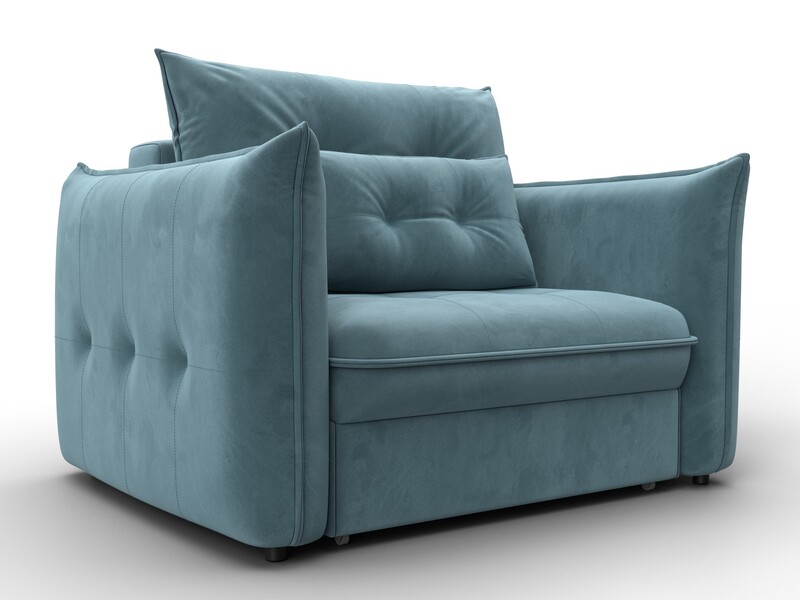 Кресло Лига-100 НПБ, Велюр, SEVEN 113 бирюзовый