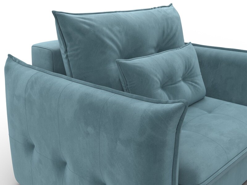 Кресло Лига-100 НПБ, Велюр, SEVEN 113 бирюзовый