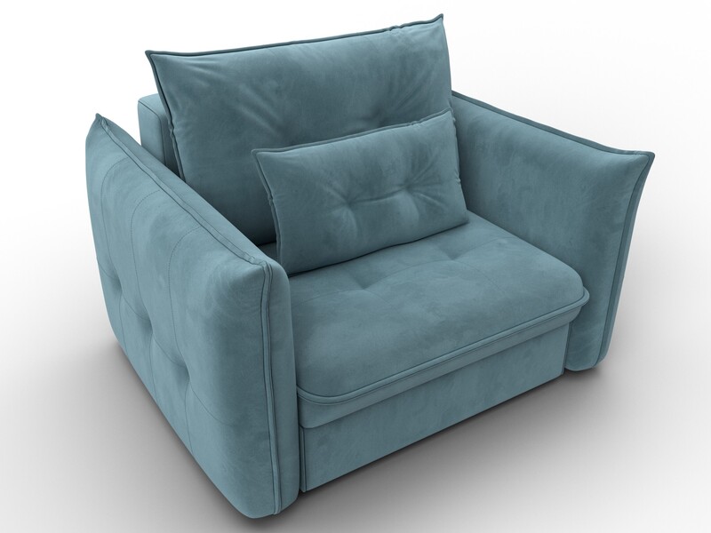 Кресло Лига-100 НПБ, Велюр, SEVEN 113 бирюзовый