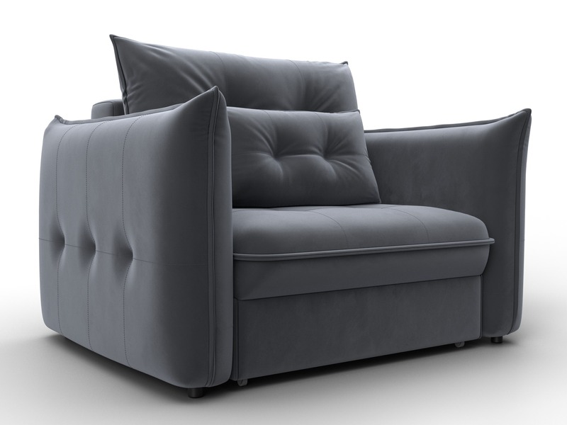 Кресло Лига-100 НПБ, Велюр, SEVEN 17 серый