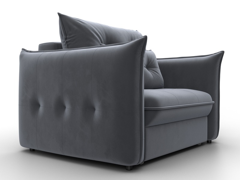 Кресло Лига-100 НПБ, Велюр, SEVEN 17 серый