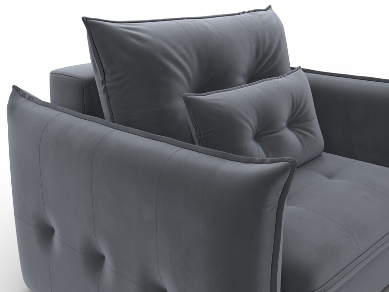 Кресло Лига-100 НПБ, Велюр, SEVEN 17 серый