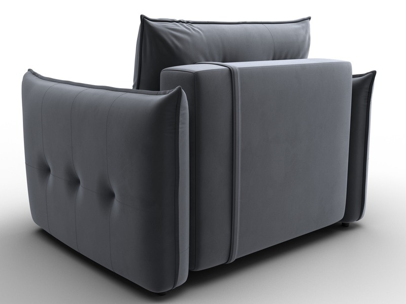 Кресло Лига-100 НПБ, Велюр, SEVEN 17 серый