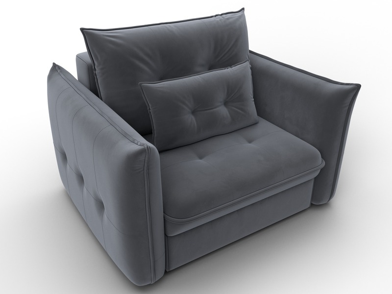 Кресло Лига-100 НПБ, Велюр, SEVEN 17 серый