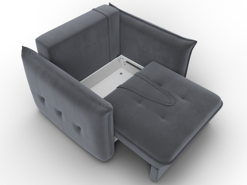 Кресло Лига-100 НПБ, Велюр, SEVEN 17 серый