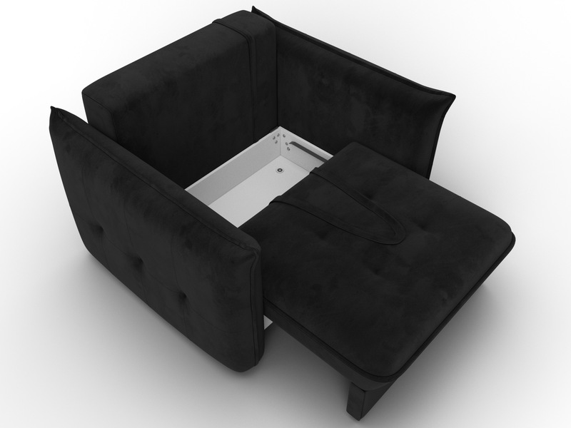 Кресло Лига-100 НПБ, Велюр, SEVEN 35 черный