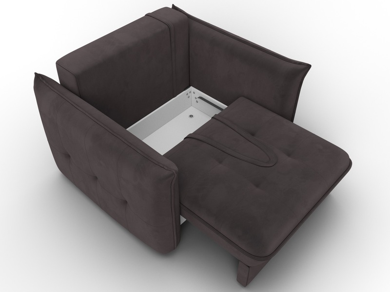 Кресло Лига-100 НПБ, Велюр, SEVEN 727 коричневый