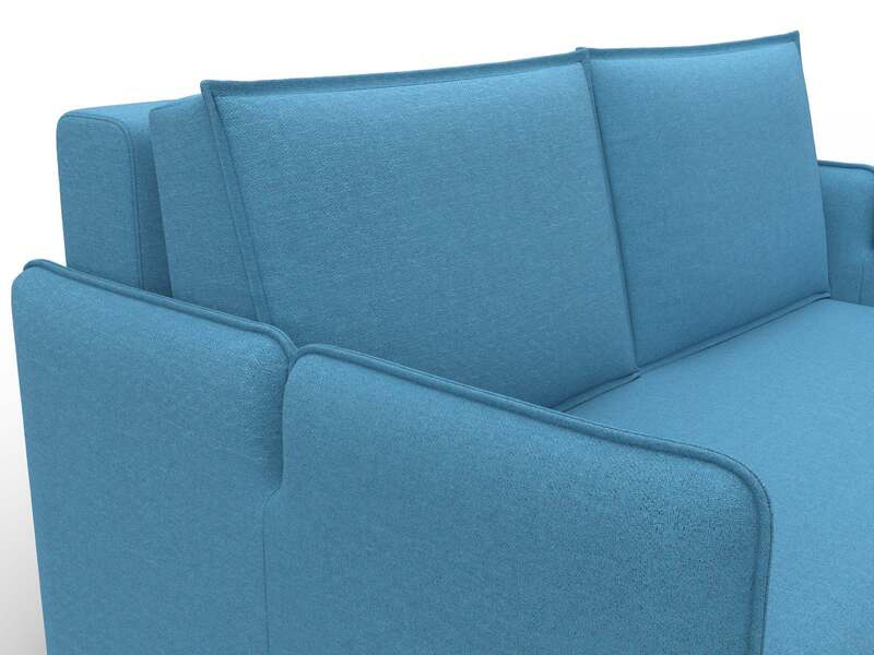 Диван прямой Лига-117, Рогожка, Амур 10 голубой