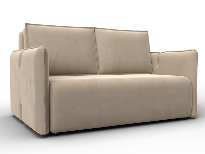 Диван прямой Лига-117, Велюр, SEVEN 729 бежевый