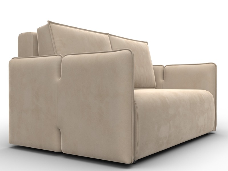 Диван прямой Лига-117, Велюр, SEVEN 729 бежевый