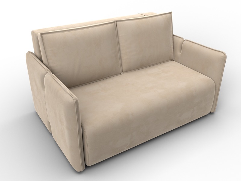 Диван прямой Лига-117, Велюр, SEVEN 729 бежевый