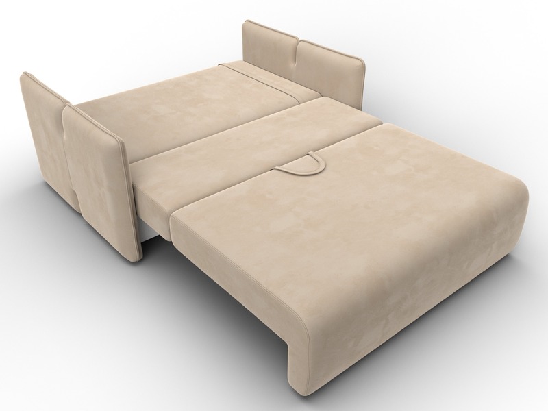 Диван прямой Лига-117, Велюр, SEVEN 729 бежевый