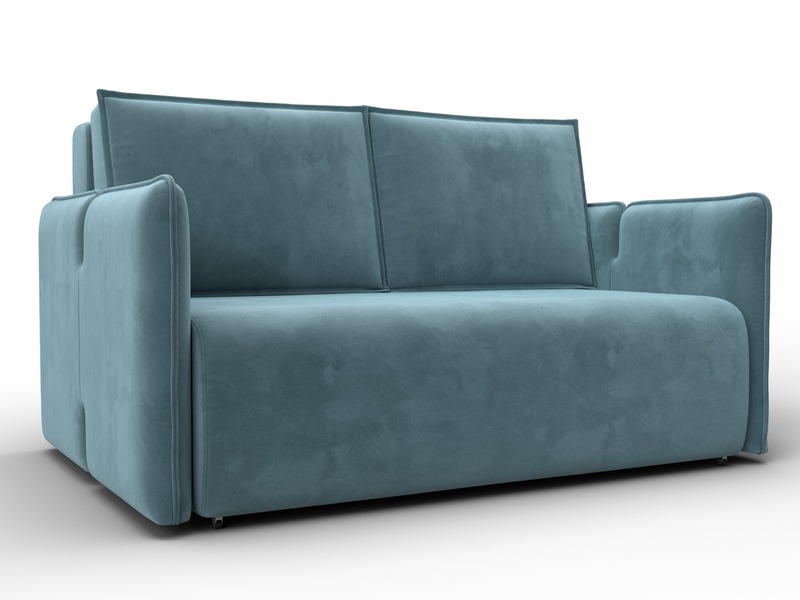 Диван прямой Лига-117, Велюр, SEVEN 113 бирюзовый