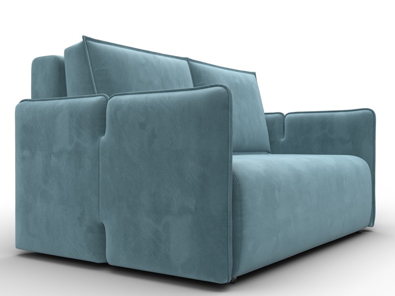 Диван прямой Лига-117, Велюр, SEVEN 113 бирюзовый