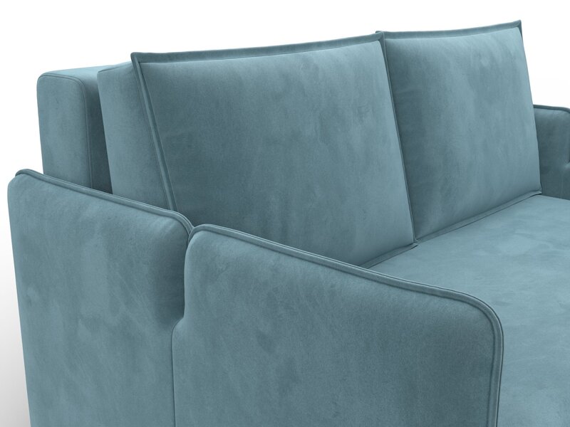 Диван прямой Лига-117, Велюр, SEVEN 113 бирюзовый