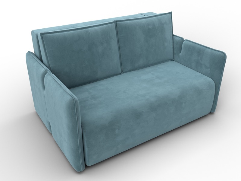 Диван прямой Лига-117, Велюр, SEVEN 113 бирюзовый