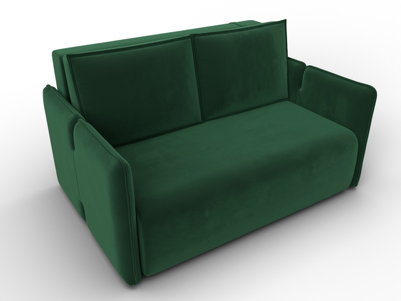 Диван прямой Лига-117, Велюр, SEVEN 626 зеленый