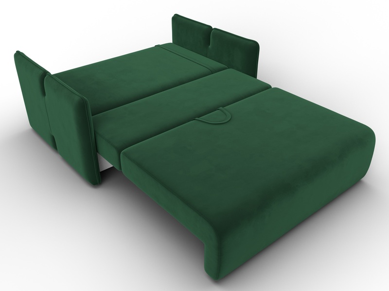 Диван прямой Лига-117, Велюр, SEVEN 626 зеленый