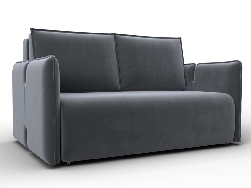 Диван прямой Лига-117, Велюр, SEVEN 17 серый