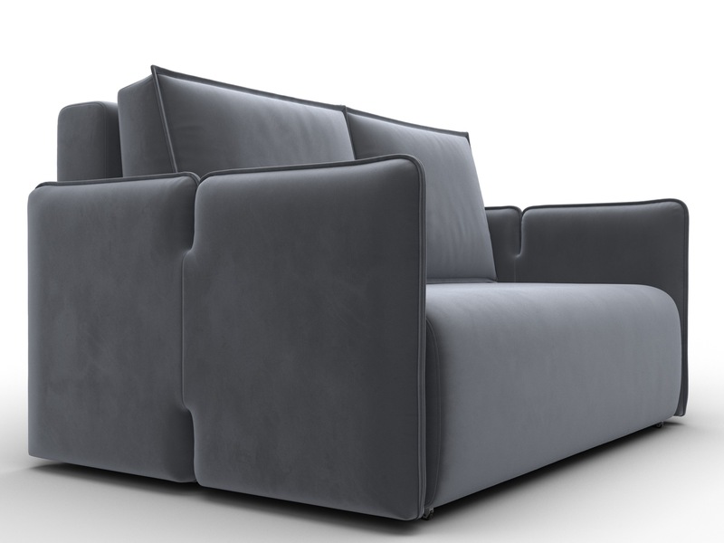 Диван прямой Лига-117, Велюр, SEVEN 17 серый
