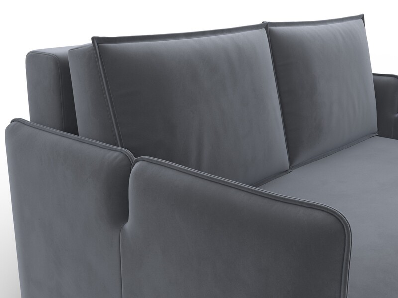 Диван прямой Лига-117, Велюр, SEVEN 17 серый