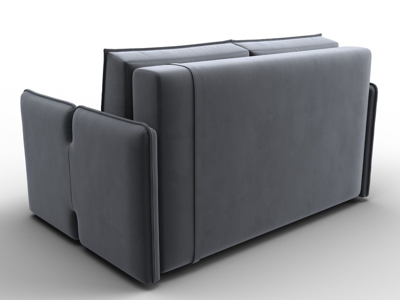 Диван прямой Лига-117, Велюр, SEVEN 17 серый