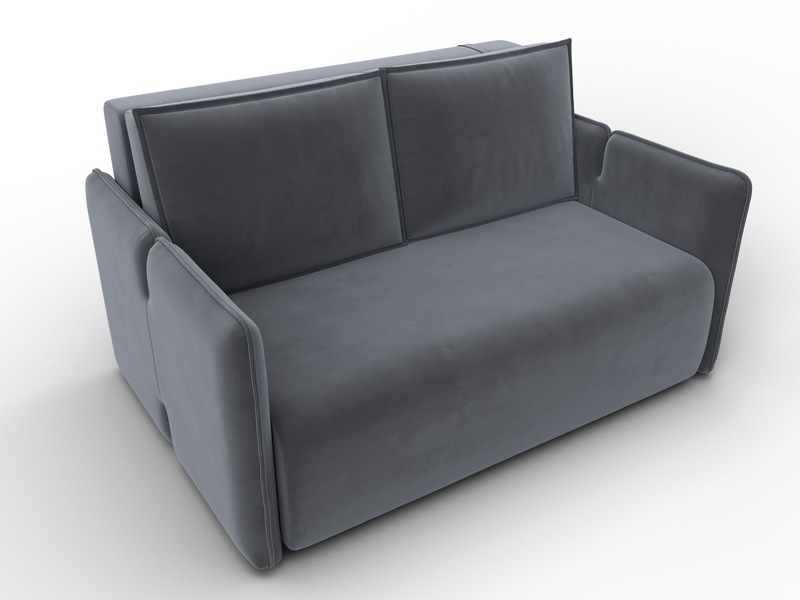 Диван прямой Лига-117, Велюр, SEVEN 17 серый