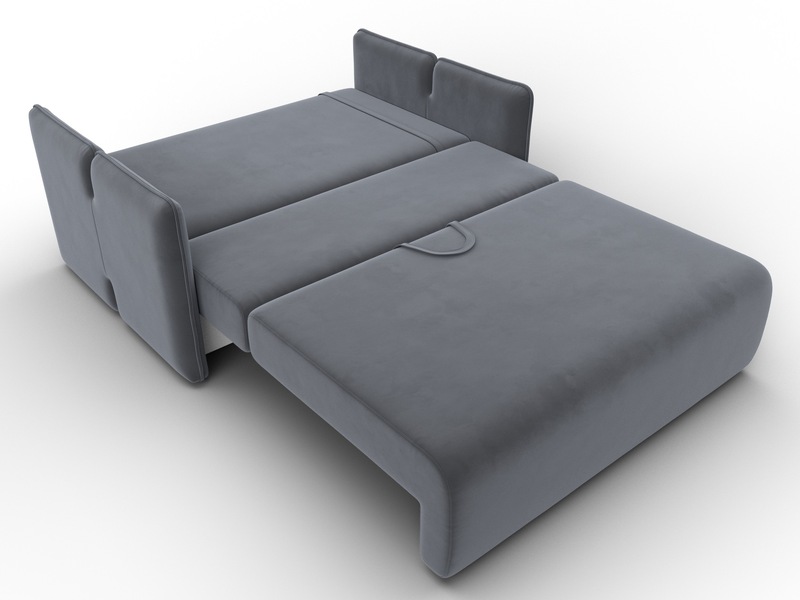 Диван прямой Лига-117, Велюр, SEVEN 17 серый