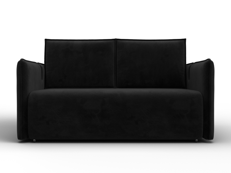 Диван прямой Лига-117, Велюр, SEVEN 35 черный