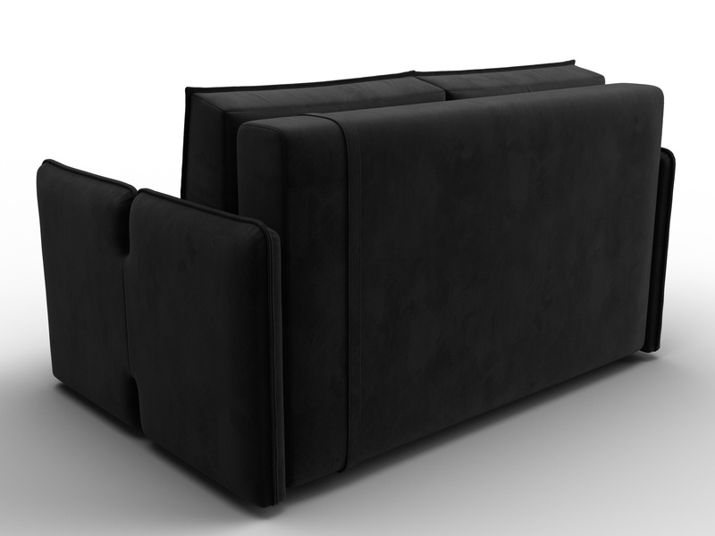 Диван прямой Лига-117, Велюр, SEVEN 35 черный